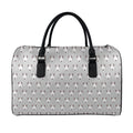 Cute Bull Terrier Faces Pattern Print Leather Duffel Bag