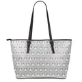 Cute Bull Terrier Faces Pattern Print Leather Tote Bag With Zipper