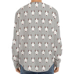 Cute Bull Terrier Faces Pattern Print Long Sleeve Baseball Jersey