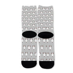 Cute Bull Terrier Faces Pattern Print Long Socks