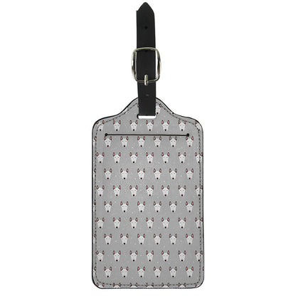 Cute Bull Terrier Faces Pattern Print Luggage Tag