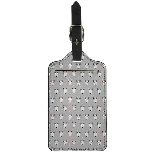 Cute Bull Terrier Faces Pattern Print Luggage Tag