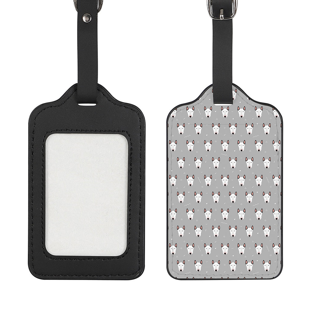 Cute Bull Terrier Faces Pattern Print Luggage Tag