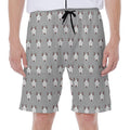 Cute Bull Terrier Faces Pattern Print Men's Beach Shorts