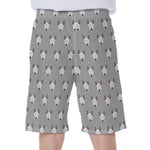 Cute Bull Terrier Faces Pattern Print Men's Beach Shorts
