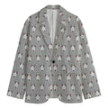 Cute Bull Terrier Faces Pattern Print Men's Blazer