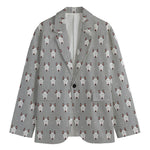 Cute Bull Terrier Faces Pattern Print Men's Blazer