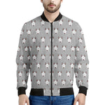 Cute Bull Terrier Faces Pattern Print Men's Bomber Jacket