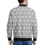 Cute Bull Terrier Faces Pattern Print Men's Bomber Jacket