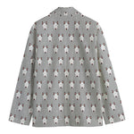 Cute Bull Terrier Faces Pattern Print Men's Cotton Blazer