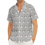 Cute Bull Terrier Faces Pattern Print Men's Deep V-Neck Shirt