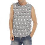 Cute Bull Terrier Faces Pattern Print Men's Fitness Tank Top