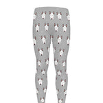Cute Bull Terrier Faces Pattern Print Men's leggings