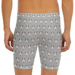 Cute Bull Terrier Faces Pattern Print Men's Long Boxer Briefs