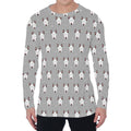 Cute Bull Terrier Faces Pattern Print Men's Long Sleeve T-Shirt