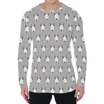 Cute Bull Terrier Faces Pattern Print Men's Long Sleeve T-Shirt