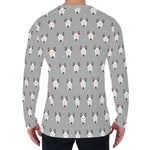 Cute Bull Terrier Faces Pattern Print Men's Long Sleeve T-Shirt