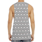 Cute Bull Terrier Faces Pattern Print Men's Muscle Tank Top