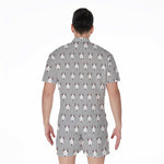 Cute Bull Terrier Faces Pattern Print Men's Rompers
