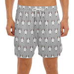 Cute Bull Terrier Faces Pattern Print Men's Split Running Shorts
