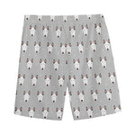 Cute Bull Terrier Faces Pattern Print Men's Sports Shorts