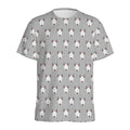 Cute Bull Terrier Faces Pattern Print Men's Athletic T-Shirt
