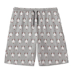Cute Bull Terrier Faces Pattern Print Men's Swim Trunks