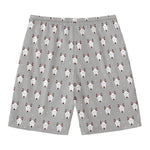 Cute Bull Terrier Faces Pattern Print Men's Swim Trunks