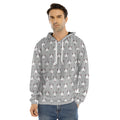 Cute Bull Terrier Faces Pattern Print Men's Velvet Pullover Hoodie