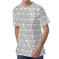 Cute Bull Terrier Faces Pattern Print Men's Velvet T-Shirt