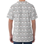 Cute Bull Terrier Faces Pattern Print Men's Velvet T-Shirt