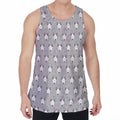 Cute Bull Terrier Faces Pattern Print Men's Velvet Tank Top