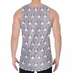 Cute Bull Terrier Faces Pattern Print Men's Velvet Tank Top