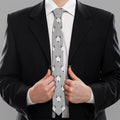Cute Bull Terrier Faces Pattern Print Necktie