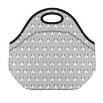 Cute Bull Terrier Faces Pattern Print Neoprene Lunch Bag