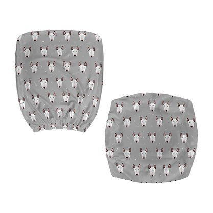 Cute Bull Terrier Faces Pattern Print Office Chair Cover