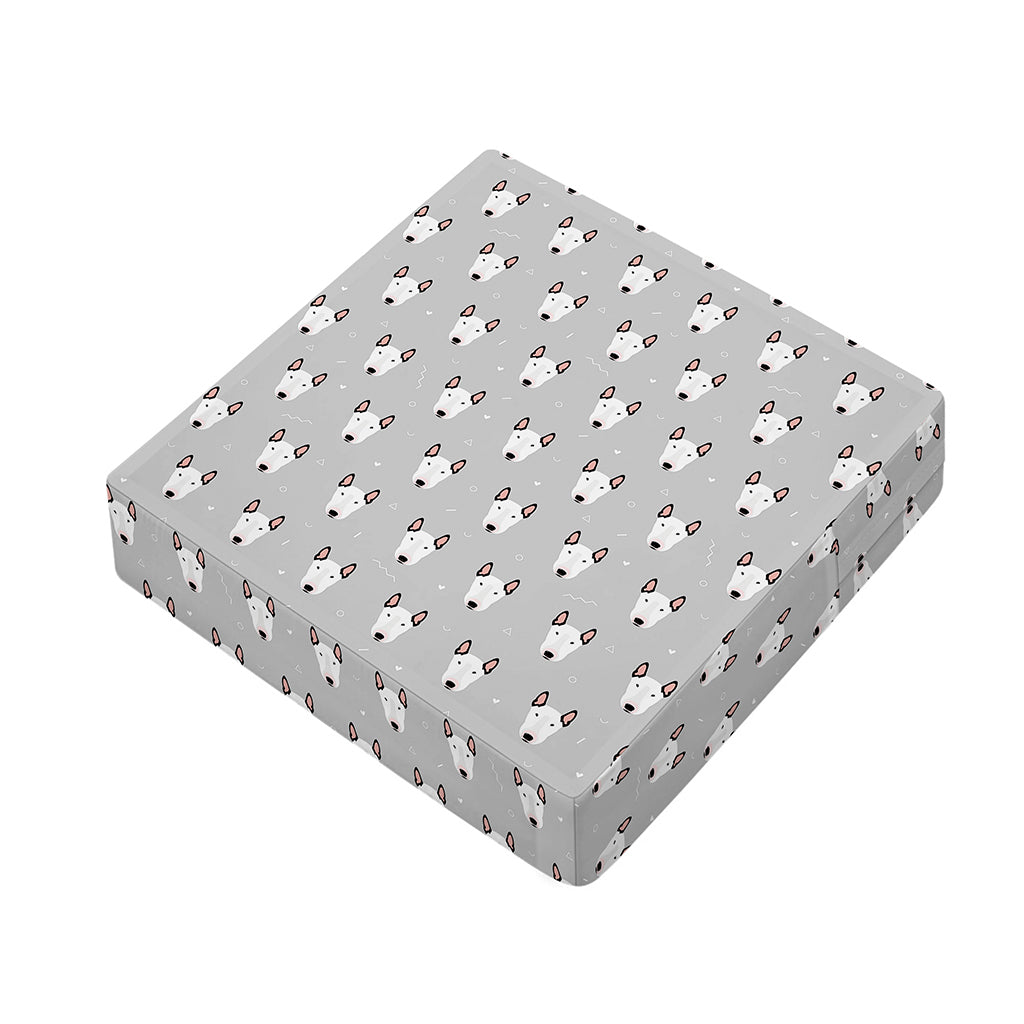 Cute Bull Terrier Faces Pattern Print Outdoor Seat Cushion Cover