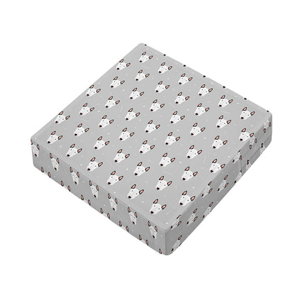 Cute Bull Terrier Faces Pattern Print Outdoor Seat Cushion Cover