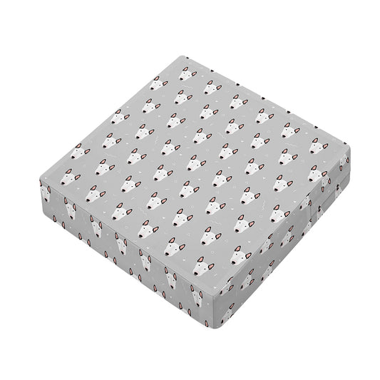 Cute Bull Terrier Faces Pattern Print Outdoor Seat Cushion Cover