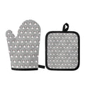 Cute Bull Terrier Faces Pattern Print Oven Mitt And Pot Holder Set