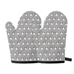 Cute Bull Terrier Faces Pattern Print Oven Mitts