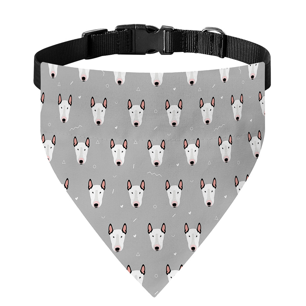 Cute Bull Terrier Faces Pattern Print Over The Collar Dog Bandana