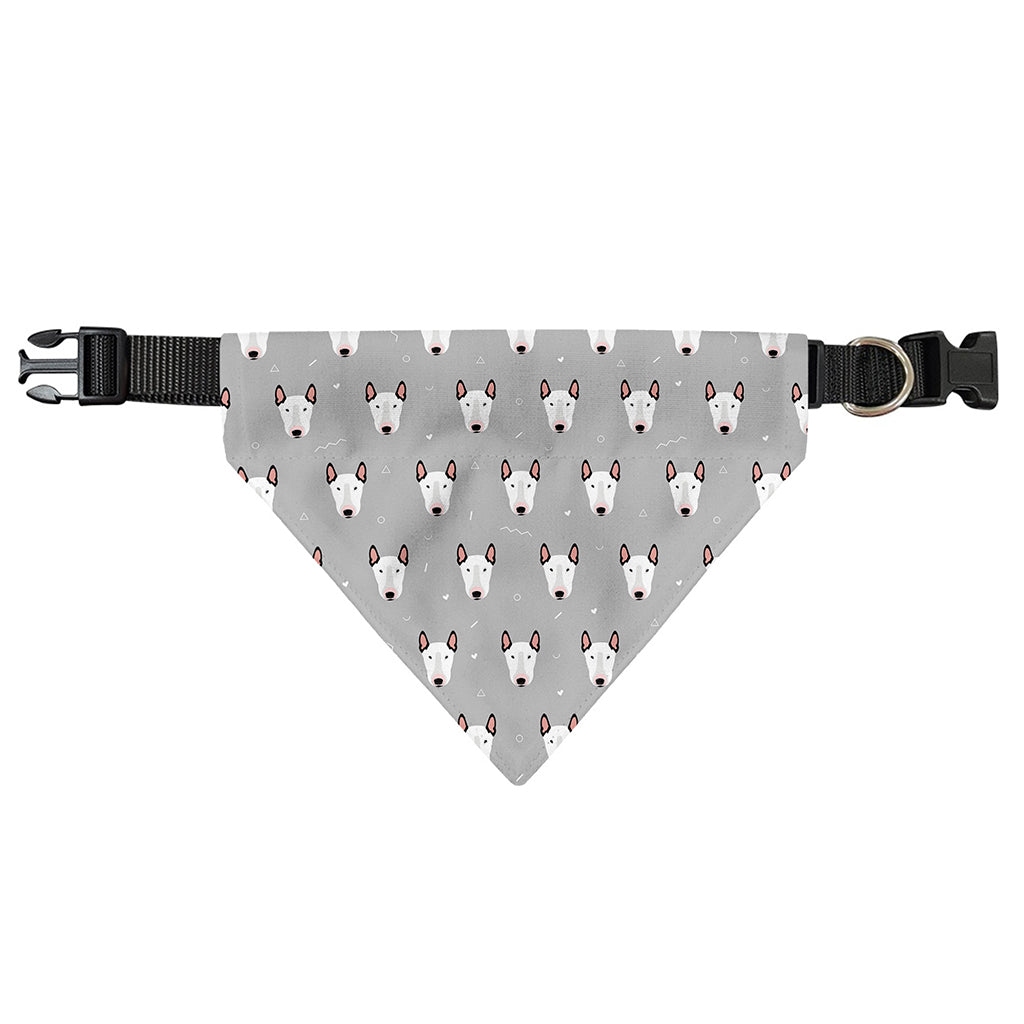 Cute Bull Terrier Faces Pattern Print Over The Collar Dog Bandana