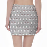 Cute Bull Terrier Faces Pattern Print Pencil Mini Skirt