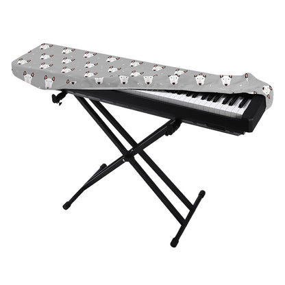 Cute Bull Terrier Faces Pattern Print Piano Keyboard Cover