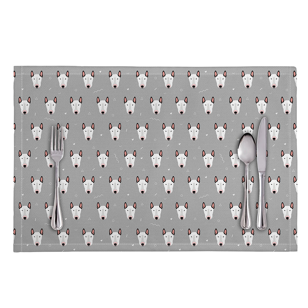 Cute Bull Terrier Faces Pattern Print Placemat