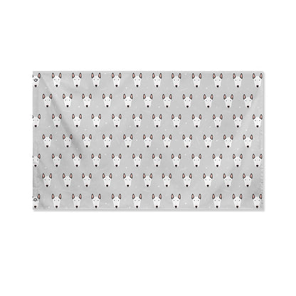 Cute Bull Terrier Faces Pattern Print Polyester Flag