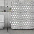 Cute Bull Terrier Faces Pattern Print Polyester Shower Curtain