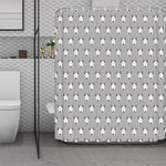 Cute Bull Terrier Faces Pattern Print Polyester Shower Curtain