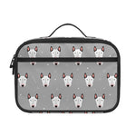 Cute Bull Terrier Faces Pattern Print Portable Lunch Bag